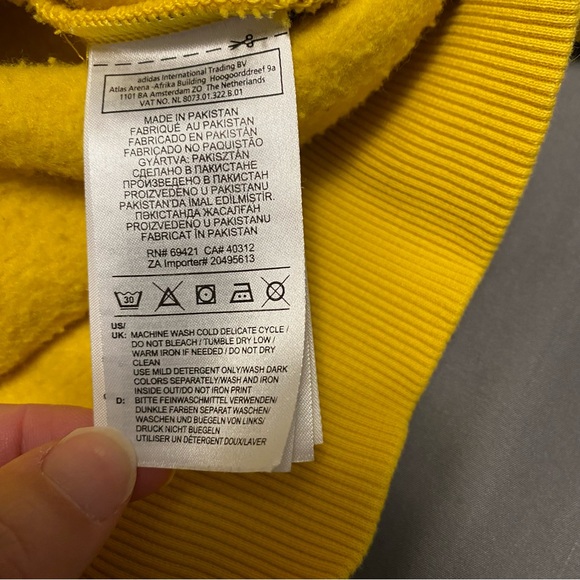 Reebok Medium Sweatshirt Dress with Ruched Sleeves, pockets, bright yellow retro - Picture 6 of 9